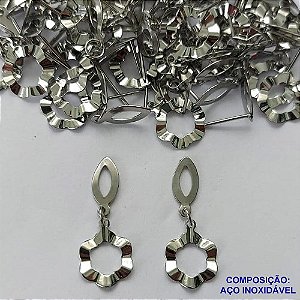 BRINCO EM AÇO INOXIDÁVEL(CX99)(E1355) - BRINCO DE PINO CÍRCULO MARTELADO 10MM - COMPOSIÇÃO: AÇO INOXIDÁVEL - AÇO1607