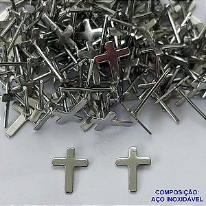 BRINCO EM AÇO INOXIDÁVEL(CX99) - BRINCO DE PINO CRUCIFIXO 6MM - COMPOSIÇÃO: AÇO INOXIDÁVEL - AÇO1627