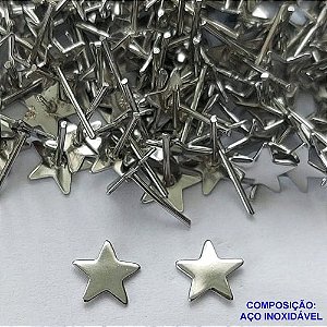 BRINCO EM AÇO INOXIDÁVEL(CX99) - BRINCO DE PINO ESTRELA 7MM - COMPOSIÇÃO: AÇO INOXIDÁVEL - AÇO1632