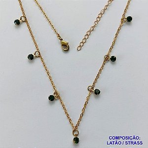 SHOCKER BRUTO PRONTO PARA BANHO(CX100) - SHOCKER COM CORRENTE CADEADO E STRASS VERDES - TAMANHO 40CM + EXTENSOR - PESO: 2,6GR - FECHO LAGOSTA - BRU13928