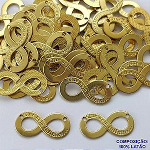ACESSÓRIO NO BRUTO PRONTO PARA O BANHO (CX100) - (1512) QUE SEJA INFINITO 22X10MM 2 FUROS - PESO TOTAL 0.7GR - COMPOSIÇÃO: 100% LATÃO - BRU0002932