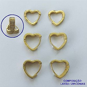 BRINCO NO BRUTO PRONTO PARA O BANHO LATÃO(CX101) - TRIO DE BRINCO COM 3 PARES TAMANHOS CRAVEJADOS COM TRÊS/DUAS /UMA FILEIRAS DE MICRO ZIRCÔNIAS - PESO TOTAL 4,5GR - BRU13983