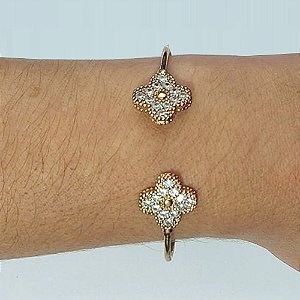 PULSEIRA (BRACELETE) NO BRUTO PRONTO PARA O BANHO(CX101) - BRACELETE VAN CLEEF TODO CRAVEJADO COM MICRO ZIRCÔNIAS 15MM  - PESO 7.4GR - COMPOSIÇÃO: 100% LATÃO - BRU13994