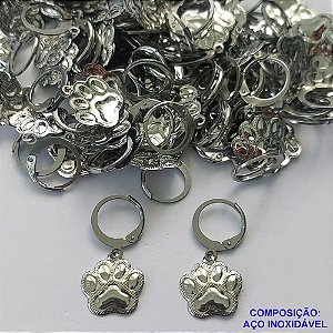 BRINCO EM AÇO INOXIDÁVEL *CX101- BRINCOS ARGOLAS DE PRESSÃO COM PINGENTE PATINHA 12X13MM - COMPOSIÇÃO: AÇO INOXIDÁVEL - AÇO1738