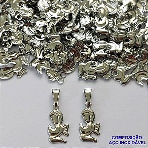 PINGENTE EM AÇO INOXIDÁVEL (CX102)- PINGENTE ANJINHO 7MM - COMPOSIÇÃO: AÇO INOXIDÁVEL - AÇO1757