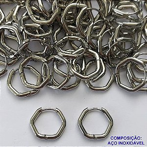 BRINCO EM AÇO INOXIDÁVEL (CX102) BRINCO DE ARGOLA COM TRAVA 17MM - COMPOSIÇÃO: AÇO INOXIDÁVEL - AÇO1771