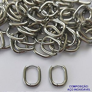 BRINCO EM AÇO INOXIDÁVEL- (CX102)- BRINCO DE ARGOLA COM TRAVA 13MM - COMPOSIÇÃO: AÇO INOXIDÁVEL - AÇO1778