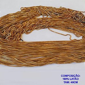 CORRENTE NO BRUTO PRONTO PARA O BANHO(CX105) - CORRENTE VENEZIANA 40CM - COMPOSIÇÃO 100% LATÃO - PESO: 0,4GR  BRU14050