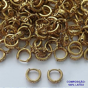 BRINCO NO BRUTO PRONTO PARA O BANHO(CX105) - BRINCO ARGOLINHA DE PRESSÃO (TRANQUETA) COM PALAVRA LOVE 3X9MM - COMPOSIÇÃO 100% LATÃO - PESO: 1,6GR  BRU14052