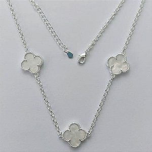 SHOCKER FOLHEADO A PRATA COM 50 MILÉSIMOS + VERNIZ DIAMOND - SHOCKER 40CM VAN CLEEF MADRE PÉROLA FECHO LAGOSTA - PRA132