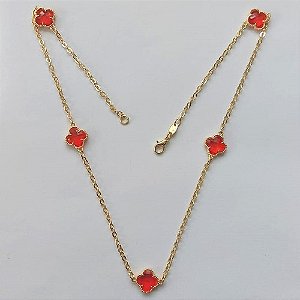 SHOCKER FOLHEADO A OURO - BANHADO COM 5 MILÉSIMOS + VERNIZ DIAMOND - SHOCKER 45CM VAN CLEEF VERMELHA VIDRO 10MM - OURO275