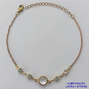 PULSEIRA NO BRUTO PRONTO PARA O BANHO(CX107) - PULSEIRA COM STRASS - TAMANHO: 18CM + EXTENSOR - PESO 1,8GR - COMPOSIÇÃO: LATÃO / ACRÍLICO - BRU14114