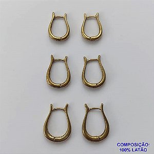 BRINCO NO BRUTO PRONTO PARA O BANHO(CX122) - BRINCO DE TRIO ARGOLA - TAMANHOS: 16/18/20MM - PESO TOTAL 10,3GR - BRU14177