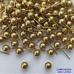 BRINCO NO BRUTO PRONTO PARA O BANHO(POTE) - BRINCO DE PINO REDONDO 6MM - PESO 1,6GR - COMPOSIÇÃO: 100% LATÃO  - BRU14181