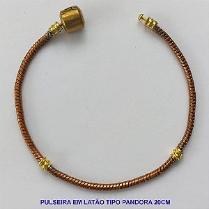 PULSEIRA NO BRUTO PRONTO PARA O BANHO(CX108) - PULSEIRA TIPO (PANDORA) TAMANHO 20CM PESO TOTAL 10,8GR - FECHO REDONDO - BRU14225