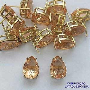 BRINCO NO BRUTO PRONTO PARA O BANHO - ZIRCÔNIA SALMÃO COM BASE EM ALTA FUSÃO - TAMANHO 10X14 - PESO TOTAL 4,0GR -  BRU14237