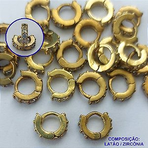 BRINCO BRUTO PRONTO BANHO - (CX109) COM 1 FILEIRA DE MICRO ZIRCÔNIA - TAMANHO 9MM -  PESO  TOTAL 1,1GR -  BRU14284