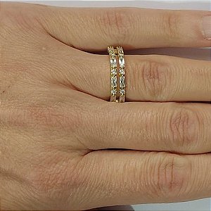 ANEL NO BRUTO PRONTO PARA O BANHO(CX111) - ANEL COM  PEDRA DE ZIRCÔNIAS  - PESO MEDIO 2,7GR - COMPOSIÇÃO: LATÃO / ZIRCÔNIA - ANEL000416