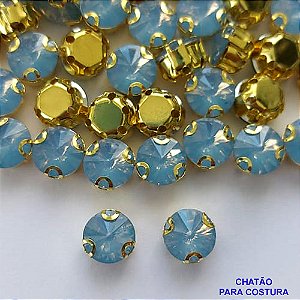 ACESSÓRIO PARA COSTURA(CX112) - CHATÃO COM PEDRA OPALA GOLD PARA COSTURA 8MM - BRU0002970