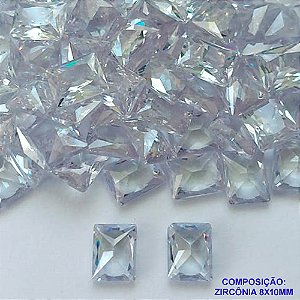 ACESSÓRIO NO BRUTO PRONTO PARA BANHO - ZIRCÔNIA CRISTAL 8X10MM - PESO: 0,8GR - (VALOR UNITÁRIO) BRU0002973