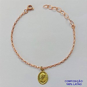 PULSEIRA NO BRUTO PRONTO PARA O BANHO - (CX.33)  PULSEIRA 17CM + EXTENSOR COM PINGENTE MULHER - PESO TOTAL 2GR -  BRU14393