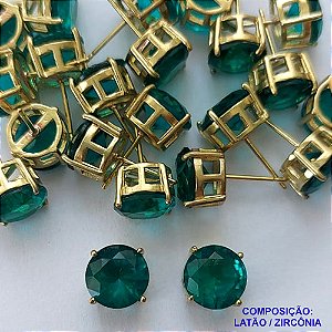 BRINCO NO BRUTO PRONTO PARA O BANHO - BRINCOS DE PINO COM BASE EM ALTA FUSÃO E ZIRCÔNIA AZUL 10X10MM - PESO TOTAL 2,4GR - BRU14522