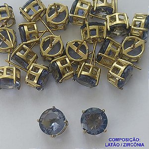 BRINCO NO BRUTO PRONTO PARA O BANHO - BRINCOS DE PINO COM BASE EM ALTA FUSÃO E ZIRCÔNIA LILÁS 10X10MM - PESO TOTAL 2,4GR - BRU14528