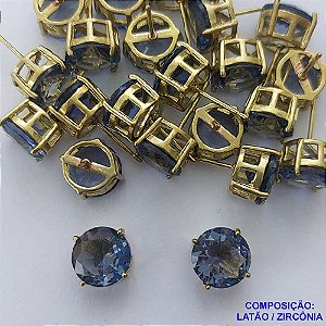 BRINCO NO BRUTO PRONTO PARA O BANHO - BRINCOS DE PINO COM BASE EM ALTA FUSÃO E ZIRCÔNIA LILÁS 10X10MM - PESO TOTAL 2,4GR - BRU14532