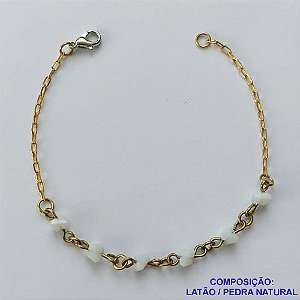 PULSEIRA NO BRUTO PRONTA PARA O BANHO - (CX.44)  PULSEIRA 18CM CASCALHOS DE PEDRAS NATURAIS - COMPOSIÇÃO: LATÃO / PEDRA NATURAL - PESO: 2,2GR - BRU14626