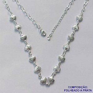 SHOCKER FOLHEADO A PRATA COM 50 MILÉSIMOS + VERNIZ DIAMOND - SHOCKER 40CM COM CONCHAS DESENHADAS + EXTENSOR PRA278