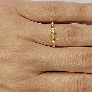 ANEL FOLHEADO A OURO - BANHADO COM 5 MILÉSIMOS + VERNIZ DIAMOND - ANEL TERÇO - OURO289