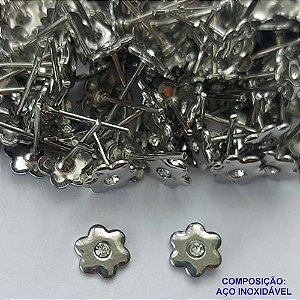 BRINCO EM AÇO INOXIDÁVEL - BRINCO DE PINO FLOR COM ZIRCÔNIA 6MM   (CX.116)  COMPOSIÇÃO: AÇO INOXIDÁVEL - AÇO1899