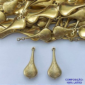 ACESSÓRIO NO BRUTO PRONTO PARA O BANHO(CX115) - (361) GOTA DUPLA 10X23MM - COMPOSIÇÃO: 100% LATÃO - PESO TOTAL 1,7GR - BRU0002990