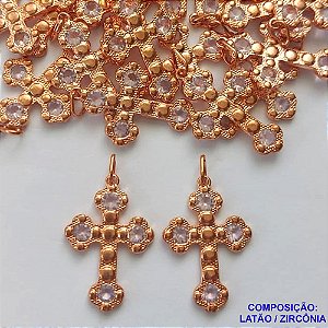 PINGENTE NO BRUTO PRONTO PARA O BANHO - (CX.39)  PINGENTE CRUCIFIXO COM ZIRCÔNIAS 19X29MM - COMPOSIÇÃO: LATÃO / ZIRCÔNIA - PESO TOTAL 1,7GR - BRU14678