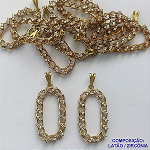 PINGENTE NO BRUTO PRONTO PARA O BANHO - (CX.19)  PINGENTE ARGOLA COM ZIRCÔNIAS 15X26MM - COMPOSIÇÃO: LATÃO / ZIRCÔNIA - PESO TOTAL 1GR - BRU14679
