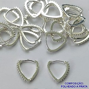 BRINCO FOLHEADA A PRATA COM 50 MILÉSIMOS + VERNIZ DIAMOND - BRINCO ARGOLA COM 1 FILEIRA DE MICRO ZIRCÔNIAS 15MM PRA320