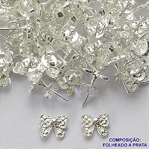 BRINCO FOLHEADA A PRATA COM 50 MILÉSIMOS + VERNIZ DIAMOND - BRINCO DE PINO LAÇO 5MM PRA330