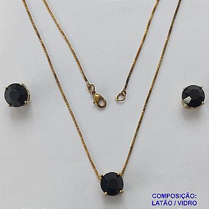 CONJUNTO NO BRUTO PRONTO PARA O BANHO - CORRENTE VENEZIANA 45CM E PINGENTE E BRINCOS COM BASE EM ALTA FUSÃO E PEDRA EM VIDRO VERMELHO ESCURO 10X10MM - PESO TOTAL 6,8GR - BRU14702