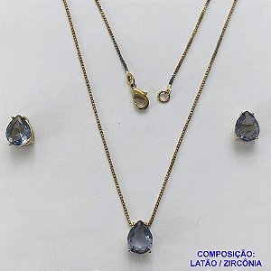 CONJUNTO NO BRUTO PRONTO PARA O BANHO - CONJUNTO COM BRINCOS DE PINO E PINGENTE BASE EM ALTA FUSÃO E PEDRA EM ZIRCÔNIA LILÁS 8X10MM - PESO TOTAL 4,8GR - BRU14733