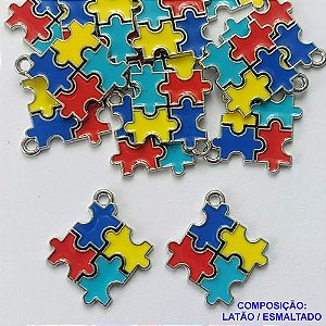 ACESSÓRIO NO BRUTO PRONTO PARA O BANHO - (CX.118)  PINGENTE AUTISMO 18MM - PESO 1,6GR - BRU0003000