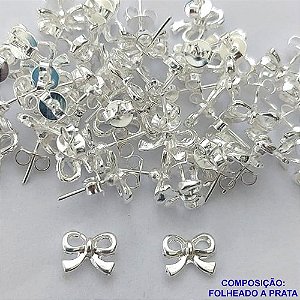 BRINCO FOLHEADA A PRATA COM 50 MILÉSIMOS + VERNIZ DIAMOND - BRINCO DE PINO LAÇO 9MM PRA361