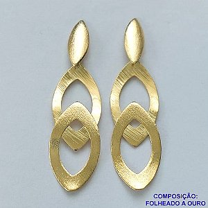BRINCO FOLHEADO A OURO - BANHADO COM 5 MILÉSIMOS + VERNIZ DIAMOND - BRINCO DE PINO ARGOLAS VAZADAS 50MM - OURO300