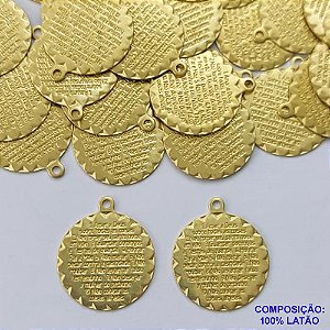 ACESSÓRIO NO BRUTO PRONTO PARA O BANHO(CX122) - (E3418) PINGENTE REDONDO 10 MANDAMENTOS 20MM - PESO TOTAL 1,4GR - BRU0003023