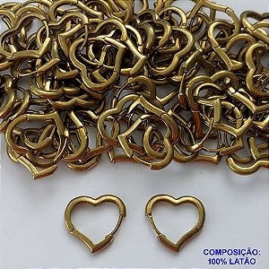 BRINCO NO BRUTO PRONTO PARA O BANHO(CX122) - BRINCO ARGOLINHA DE PRESSÃO CORAÇÃO - TAMANHO: 18MM - PESO TOTAL 3,8GR - BRU14906