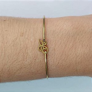 PULSEIRA (BRACELETE) NO BRUTO PRONTA PARA O BANHO - (CX.123)  BRACELETE COM PALAVRA FÉ - PESO 3,1GR - BRU14931