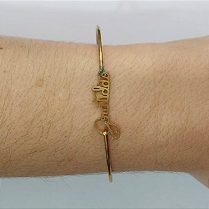 PULSEIRA (BRACELETE) NO BRUTO PRONTA PARA O BANHO - (CX.123)  BRACELETE COM PALAVRA GRATIDÃO - PESO 3,2GR - BRU14932