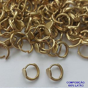 BRINCO NO BRUTO PRONTO PARA O BANHO - BRINCO ARGOLINHA DE PRESSÃO COM CORAÇÃO - TAMANHO: 9MM - PESO TOTAL 1GR - BRU14937