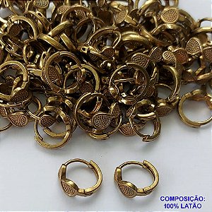 BRINCO NO BRUTO PRONTO PARA O BANHO(CX124) - BRINCO ARGOLINHA DE PRESSÃO COM INFINITO - TAMANHO: 14MM - PESO TOTAL 2GR - BRU14938