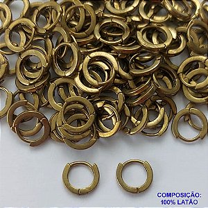 BRINCO NO BRUTO PRONTO PARA O BANHO(CX124) - BRINCO ARGOLINHA DE PRESSÃO - TAMANHO: 9MM - PESO TOTAL 0,8GR - BRU14943
