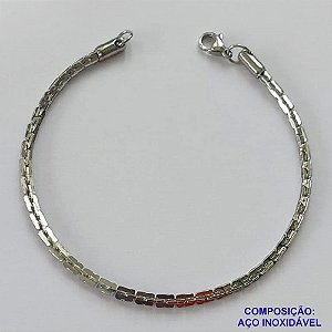 PULSEIRA EM AÇO INOXIDÁVEL -  TAMANHO 18CM - (CX.37)  LARGURA 2MM - FECHO LAGOSTA - COMPOSIÇÃO: AÇO INOXIDÁVEL -  AÇO1991